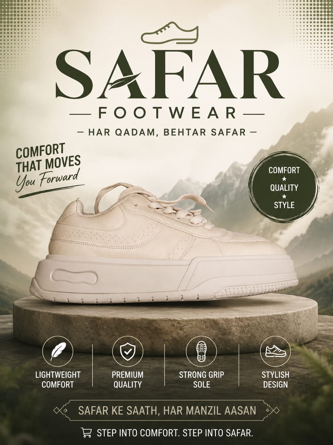 Safar Footwear Cream Chunky Sneakers