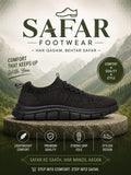 Safar Footwear Black Knit Slip-On Sneakers